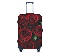 GQSZCYHLKL Copertura per valigia con rosa rossa e nera, elegante custodia protettiva da viaggio con stampa su entrambi i lati, design elastico per una vestibilità sicura e protezione dai graffi