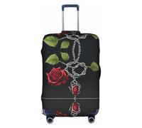 GQSZCYHLKL Copertura per valigia con rose nere gotiche, elegante custodia protettiva da viaggio con stampa su entrambi i lati, design elastico per una vestibilità sicura e protezione dai graffi