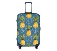 GQSZCYHLKL Copertura per valigia con sfondo di ananas dorato, elegante custodia protettiva da viaggio con stampa su entrambi i lati, design elastico per una vestibilità sicura e protezione dai graffi
