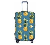 GQSZCYHLKL Copertura per valigia con sfondo di ananas dorato, elegante custodia protettiva da viaggio con stampa su entrambi i lati, design elastico per una vestibilità sicura e protezione dai graffi