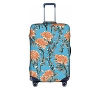 GQSZCYHLKL Copertura per valigia con sfondo floreale, elegante custodia protettiva da viaggio con stampa su entrambi i lati, design elastico per una vestibilità sicura e protezione dai graffi, bianco