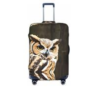 GQSZCYHLKL Copertura per valigia da viaggio con gufo, elegante custodia protettiva da viaggio con stampa su entrambi i lati, design elastico per una vestibilità sicura e protezione dai graffi, bianco