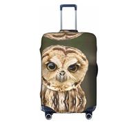GQSZCYHLKL Copertura per valigia da viaggio con gufo, elegante custodia protettiva da viaggio con stampa su entrambi i lati, design elastico per una vestibilità sicura e protezione dai graffi, bianco
