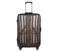 GQSZCYHLKL Copertura per valigia in legno rustico, elegante custodia protettiva da viaggio con stampa su entrambi i lati, design elastico per una vestibilità sicura e protezione dai graffi, bianco, L