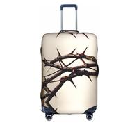 GQSZCYHLKL Crown of Thorns - Custodia protettiva per valigia da viaggio elegante con stampa su entrambi i lati, design elastico per una vestibilità sicura e protezione dai graffi, bianco, L