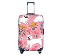 GQSZCYHLKL Custodia per valigia con bulldog francese e fiori, elegante custodia protettiva da viaggio con stampa su entrambi i lati, design elastico per una vestibilità sicura e protezione dai graffi