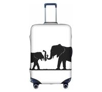 GQSZCYHLKL Custodia per valigia con elefanti e giovani elefanti, elegante custodia protettiva da viaggio con stampa su entrambi i lati, design elastico per una vestibilità sicura e protezione dai