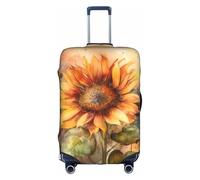 GQSZCYHLKL Custodia per valigia con motivo girasole, elegante custodia protettiva da viaggio con stampa su entrambi i lati, design elastico per una vestibilità sicura e protezione dai graffi, bianco