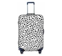GQSZCYHLKL Custodia per valigia con motivo stampato a pois neri e bianchi, elegante custodia protettiva da viaggio con stampa su entrambi i lati, design elastico per una vestibilità sicura e