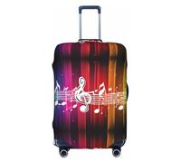 GQSZCYHLKL Custodia per valigia con note musicali, elegante custodia protettiva da viaggio con stampa su entrambi i lati, design elastico per una vestibilità sicura e protezione dai graffi, bianco, S