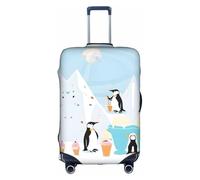 GQSZCYHLKL Custodia per valigia con pinguini carini, elegante custodia protettiva da viaggio con stampa su entrambi i lati, design elastico per una vestibilità sicura e protezione dai graffi, bianco