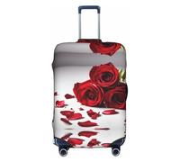GQSZCYHLKL Custodia per valigia con rose, elegante custodia protettiva da viaggio con stampa su entrambi i lati, design elastico per una vestibilità sicura e protezione dai graffi, bianco, S