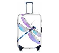 GQSZCYHLKL Custodia per valigia con stampa libellula, elegante custodia protettiva da viaggio con stampa su entrambi i lati, design elastico per una vestibilità sicura e protezione dai graffi, bianco