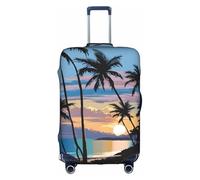 GQSZCYHLKL Custodia per valigia con tramonto tropicale, elegante custodia protettiva da viaggio con stampa su entrambi i lati, design elastico per una vestibilità sicura e protezione dai graffi