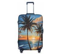 GQSZCYHLKL Custodia per valigia con tramonto tropicale, elegante custodia protettiva da viaggio con stampa su entrambi i lati, design elastico per una vestibilità sicura e protezione dai graffi
