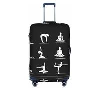 GQSZCYHLKL Custodia per valigia da yoga, elegante custodia protettiva da viaggio con stampa su entrambi i lati, design elastico per una vestibilità sicura e protezione dai graffi, bianco, M