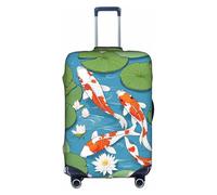 GQSZCYHLKL Custodia per valigia giapponese con grazioso pesce koi, elegante custodia protettiva da viaggio con stampa su entrambi i lati, design elastico per una vestibilità sicura e protezione dai
