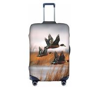 GQSZCYHLKL Custodia protettiva per valigia con anatra selvatica che vola da caccia, elegante custodia protettiva da viaggio con stampa su entrambi i lati, design elastico per una vestibilità sicura e