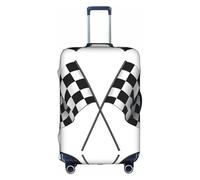GQSZCYHLKL Custodia protettiva per valigia con bandiera a scacchi nera e bianca, elegante custodia protettiva da viaggio con stampa su entrambi i lati, design elastico per una vestibilità sicura e