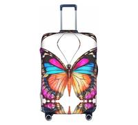 GQSZCYHLKL Custodia protettiva per valigia con farfalle colorate, elegante custodia protettiva da viaggio con stampa su entrambi i lati, design elastico per una vestibilità sicura e protezione dai