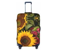GQSZCYHLKL Custodia protettiva per valigia con girasoli gialli, elegante custodia protettiva da viaggio con stampa su entrambi i lati, design elastico per una vestibilità sicura e protezione dai