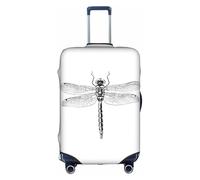 GQSZCYHLKL Custodia protettiva per valigia con libellula, elegante custodia da viaggio con stampa su entrambi i lati, design elastico per una vestibilità sicura e protezione dai graffi, bianco, S