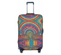 GQSZCYHLKL Custodia protettiva per valigia con motivo mandala colorato con fungo astratto, elegante custodia protettiva da viaggio con stampa su entrambi i lati, design elastico per una vestibilità