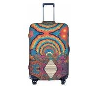 GQSZCYHLKL Custodia protettiva per valigia con motivo mandala colorato con fungo astratto, elegante custodia protettiva da viaggio con stampa su entrambi i lati, design elastico per una vestibilità
