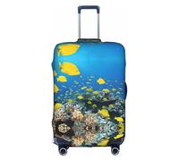 GQSZCYHLKL Custodia protettiva per valigia con pesci colorati, elegante custodia protettiva da viaggio con stampa su entrambi i lati, design elastico per una vestibilità sicura e protezione dai graffi