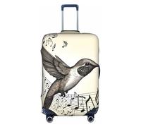 GQSZCYHLKL Custodia protettiva per valigia con simbolo musicale, elegante custodia da viaggio con stampa fronte/retro, design elastico per una vestibilità sicura e protezione dai graffi, bianco, XL