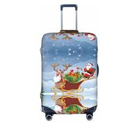 GQSZCYHLKL Custodia protettiva per valigia con stampa Merry Christmas, elegante custodia protettiva da viaggio con stampa su entrambi i lati, design elastico per una vestibilità sicura e protezione
