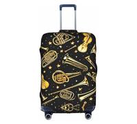 GQSZCYHLKL Custodia protettiva per valigia per strumenti musicali, elegante custodia da viaggio con stampa fronte/retro, design elastico per una vestibilità sicura e protezione dai graffi, bianco, M