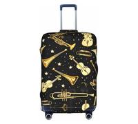 GQSZCYHLKL Custodia protettiva per valigia per strumenti musicali, elegante custodia da viaggio con stampa fronte/retro, design elastico per una vestibilità sicura e protezione dai graffi, bianco, L