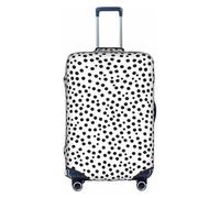 GQSZCYHLKL Custodia protettiva per valigie con motivo a pois bianchi e neri con stampa su entrambi i lati, design elastico per una vestibilità sicura e protezione dai graffi, bianco, M