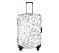 GQSZCYHLKL Custodia protettiva per valigie con motivo a pois bianchi e neri con stampa su entrambi i lati, design elastico per una vestibilità sicura e protezione dai graffi, bianco, M