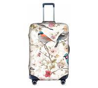GQSZCYHLKL Custodia protettiva per valigie in pino giapponese e uccelli, elegante custodia da viaggio con stampa su entrambi i lati, design elastico per una vestibilità sicura e protezione dai graffi