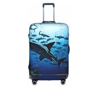 GQSZCYHLKL Hammerhead Sharks - Custodia protettiva per valigia da viaggio con stampa su entrambi i lati, design elastico per una vestibilità sicura e protezione dai graffi, bianco, S