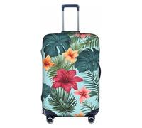 GQSZCYHLKL Hojas Tropicales Y Flores - Custodia protettiva da viaggio elegante con stampa su entrambi i lati, design elastico per una vestibilità sicura e protezione dai graffi, bianco, S
