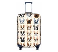 GQSZCYHLKL I Love French Bulldog valigia cover elegante custodia protettiva da viaggio con stampa fronte/retro, design elastico per una vestibilità sicura e protezione dai graffi, bianco, L