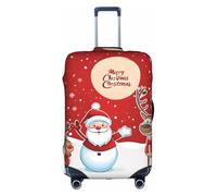 GQSZCYHLKL Merry Christmas - Custodia protettiva per valigia da viaggio con stampa su entrambi i lati, design elastico per una vestibilità sicura e protezione dai graffi, bianco, L