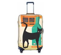 GQSZCYHLKL Mid-Century Modern Art Cat valigia cover elegante custodia protettiva da viaggio con stampa su entrambi i lati, design elastico per una vestibilità sicura e protezione dai graffi, bianco, S