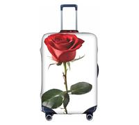GQSZCYHLKL Una copertura per valigia con rosa rossa, elegante custodia protettiva da viaggio con stampa su entrambi i lati, design elastico per una vestibilità sicura e protezione dai graffi, bianco