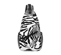 GQSZCYHLKL Zebra, borsa a tracolla casual da uomo, con stampa stampata, con design multi-tasca, leggera e spaziosa, per viaggi, lavoro e uso quotidiano, Nero , Taglia unica