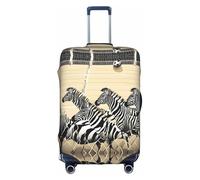 GQSZCYHLKL Zebra Racetrack valigia cover elegante custodia protettiva da viaggio con stampa fronte/retro, design elastico per una vestibilità sicura e protezione dai graffi, bianco, M