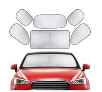 GQTMEUGTZ Parasole Auto Parabrezza Interno, per Audi A1 A1 S-Line A1 S A2 A3 S-Line A3 8P 8V A3 1995-2024 2025 Kit 6 Pezzi Riflettente UV Protezione Calore Pieghevole Finestrini Laterali