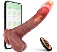 GQTYBZ Anale Dildo Vibratore per Donna, AI Sync Dildo Realistico Plug Anale-Dilatatori, Vibratoreper Donna Professionale, Riscaldamento 9 Spinta Vibrazione Modalità Vibratore Sex Toys Donna