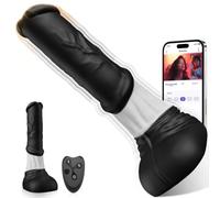 GQTYBZ Anale Dildo Vibratore per Donna, AI Sync Dildo Realistico Plug Anale-Dilatatori, Vibratoreper Donna Professionale, Riscaldamento 9 Spinta Vibrazione Modalità Vibratore Sex Toys Donna
