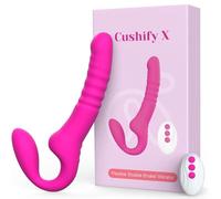 GQTYBZ Dildo Doppio Strap On 20cm + 9cm Sexytoysys Donna Coppia con Telecomando Strapon Vibratoreper Donna Grandi 10 Modalità di Vibrazione Dildo Anale Strapless