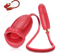 GQTYBZ Vibratoreper Donna Clitoride 10 Licking 10 Thrusting Lingua Vibrante Stimolatore Clitoride Femminile Silicone Vibratore Anale Vibratore Spinta Ricaricabile IPX6 Sexytoysys per Coppia Donna