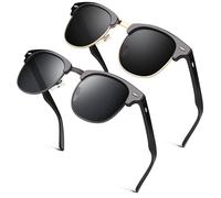 GQUEEN Occhiali da Sole da Uomo Donna Polarizzati Metallo Classici Vintage Mezza Montatura Protezione UV GQO6